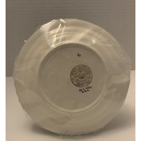 Vintage French Saxon China USA Cup Saucer 22KT Gold - Picture 4 of 4